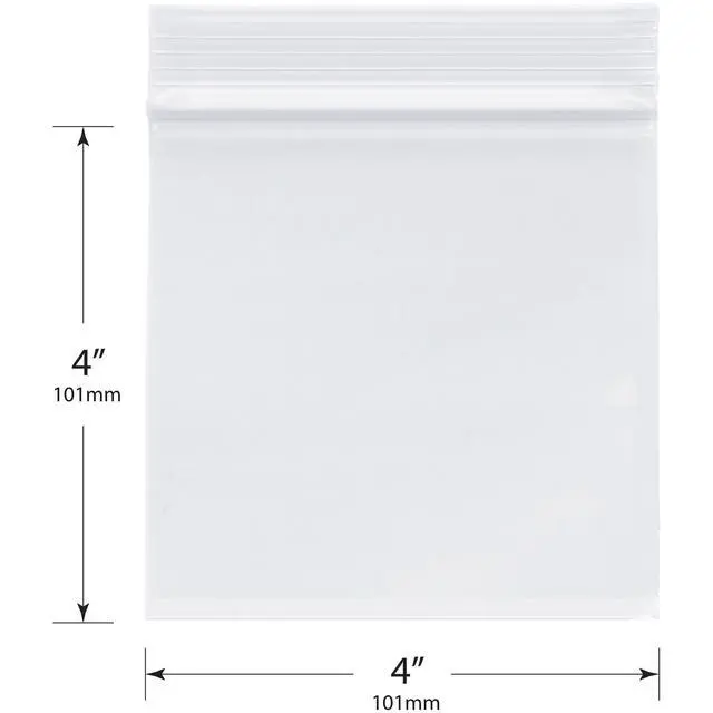 Alt view image 2 of 4 - 4" x 4" (Case of 8,000), 2 Mil Zipper Reclosable Plastic Bags