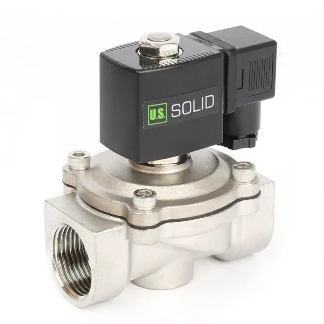 Alt view image 3 of 6 - 1" Stainless Steel Solenoid Valve - 24V DC, Normally Closed, 145 PSI Electric Valve for Water, Air, Diesel