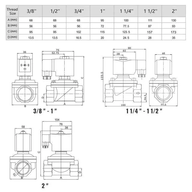 Alt view image 4 of 6 - 1" Stainless Steel Solenoid Valve - 24V DC, Normally Closed, 145 PSI Electric Valve for Water, Air, Diesel