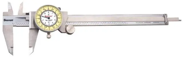 Main image of 120 Series Fractional Dial Calipers for Accurate Measurement with Fitted Plastic Case - White Face, 0-6" Range, -0.002" Accuracy,.010" Graduation - 1202F-6