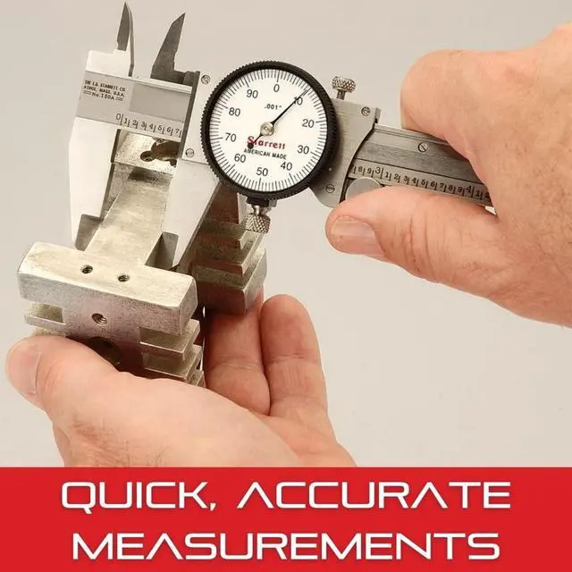Alt view image 4 of 6 - 120 Series Fractional Dial Calipers for Accurate Measurement with Fitted Plastic Case - White Face, 0-6" Range, -0.002" Accuracy,.010" Graduation - 1202F-6