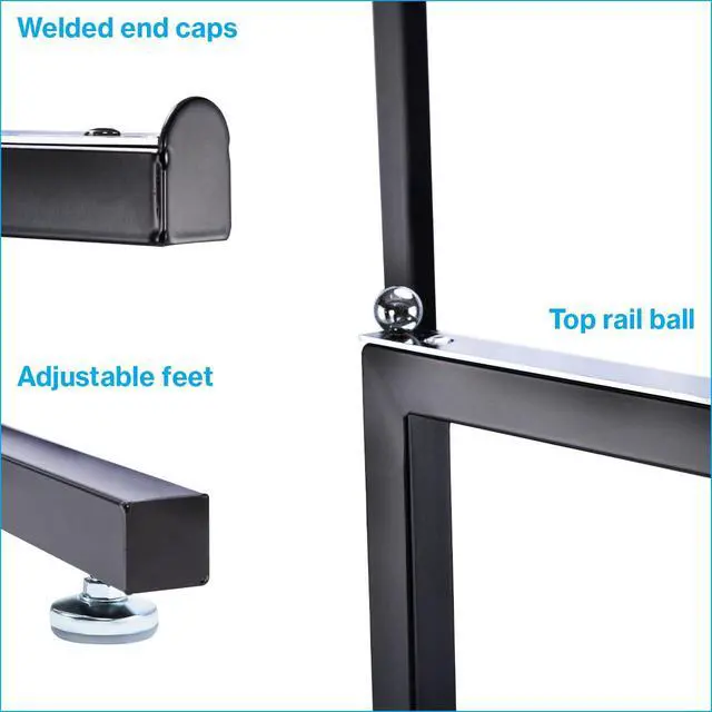 Alt view image 3 of 6 - 4 Way Clothing Display Rack with Straight Arms (Black)