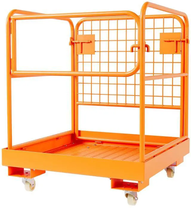 Main image of Forklift Safety Cage 36 in X 36 in, Max.1200 LBS Forklift Man Basket Work Platform with 4 Wheels, Heavy Duty Steel for Lifting Loader