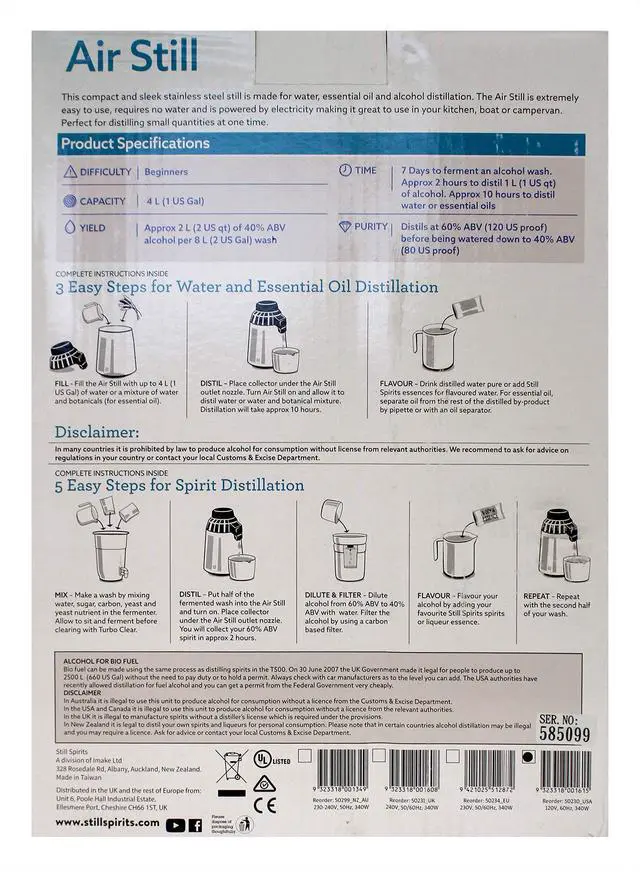 Alt view image 3 of 3 - Air Still, 4L, 110v