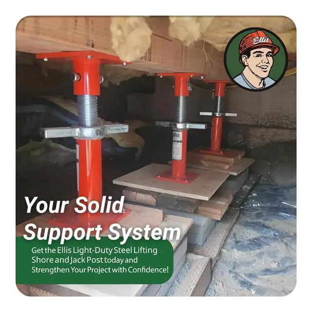 Alt view image 6 of 6 - Manufacturing Light-Duty Steel Construction Jack Post - Adjustable Screw Jack Lift for Floor Leveling, Beams & Concrete - 20,000 lb Capacity, 13"-17" Range, House Jack for Support & Leveling