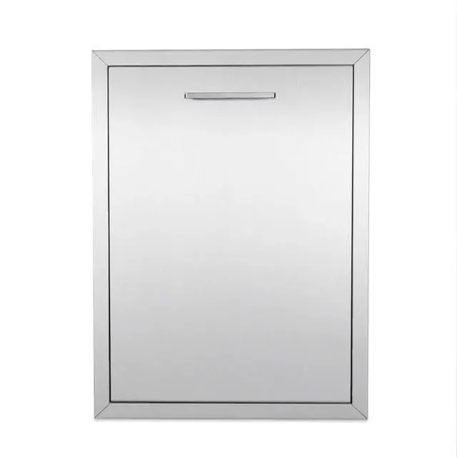 Alt view image 5 of 6 - Pull-Out Trash Drawer Stainless Steel Outdoor Kitchen Trash Drawer Storage for Two 10 Gallon Commercial Wastebaskets (W/handle-20x27x24)