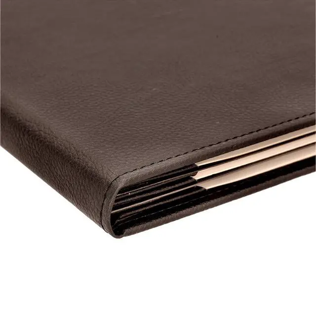 Alt view image 6 of 6 - s Made of Premium Faux Leather (10-Pack) - 4.25" X 11" - Wine List - Bar Menu (Brown, 6 Views)
