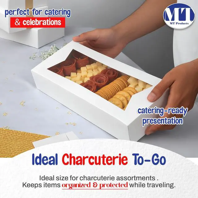 Alt view image 4 of 6 - 12.5" x 5.5" Auto-Popup Bakery Boxes with Window (200 Pack) Made in USA Sturdy White Paperboard Gift Box for 12 Strawberries, Cookies, & Charcuterie Grease-Resistant & Food Safe