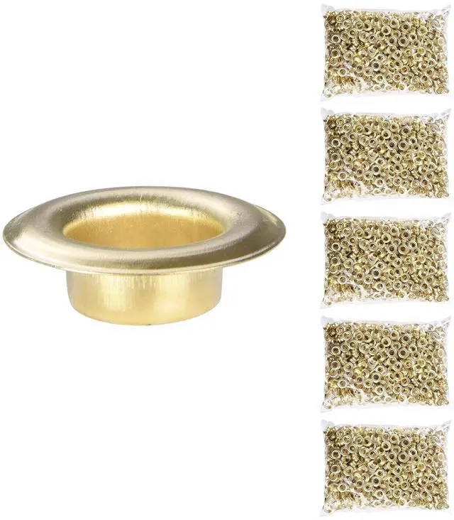 Main image of 5000 pcs 3/8 inch Grommet Kit 10mm Size #2 Brass Grommets Compatible with Semi Automatic Grommet Machine for Fabric Canvas Tarps Banners YES0386