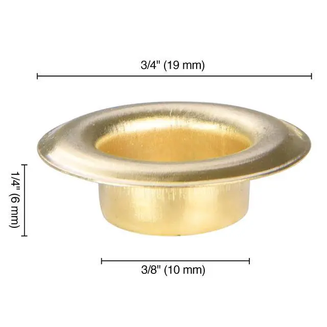 Alt view image 2 of 6 - 5000 pcs 3/8 inch Grommet Kit 10mm Size #2 Brass Grommets Compatible with Semi Automatic Grommet Machine for Fabric Canvas Tarps Banners YES0386
