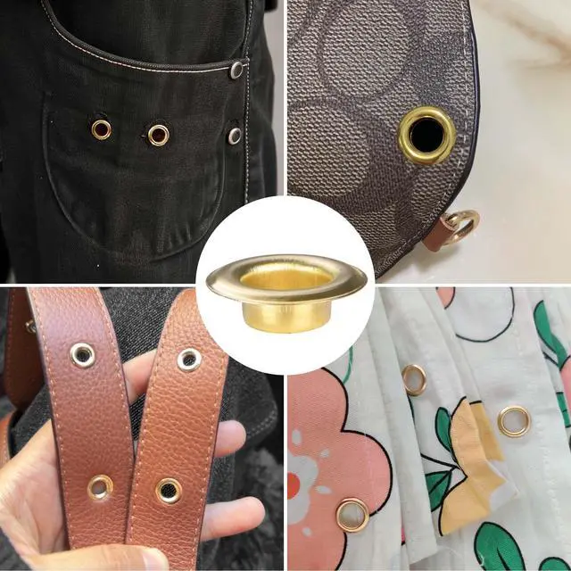 Alt view image 5 of 6 - 5000 pcs 3/8 inch Grommet Kit 10mm Size #2 Brass Grommets Compatible with Semi Automatic Grommet Machine for Fabric Canvas Tarps Banners YES0386