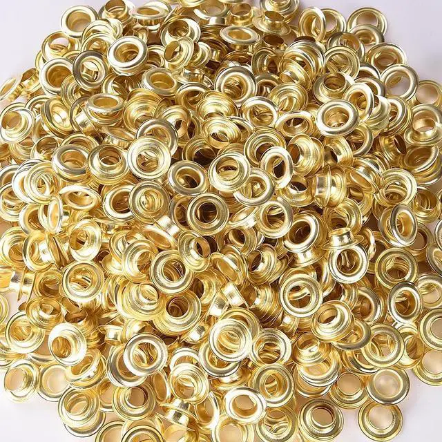 Alt view image 6 of 6 - 5000 pcs 3/8 inch Grommet Kit 10mm Size #2 Brass Grommets Compatible with Semi Automatic Grommet Machine for Fabric Canvas Tarps Banners YES0386
