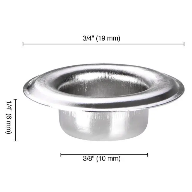 Alt view image 2 of 6 - 5000 pcs 3/8 inch Grommet Kit 10mm Size #2 Nickel Grommets Compatible with Semi Automatic Grommet Machine for Fabric Canvas Tarps Banners YES0387