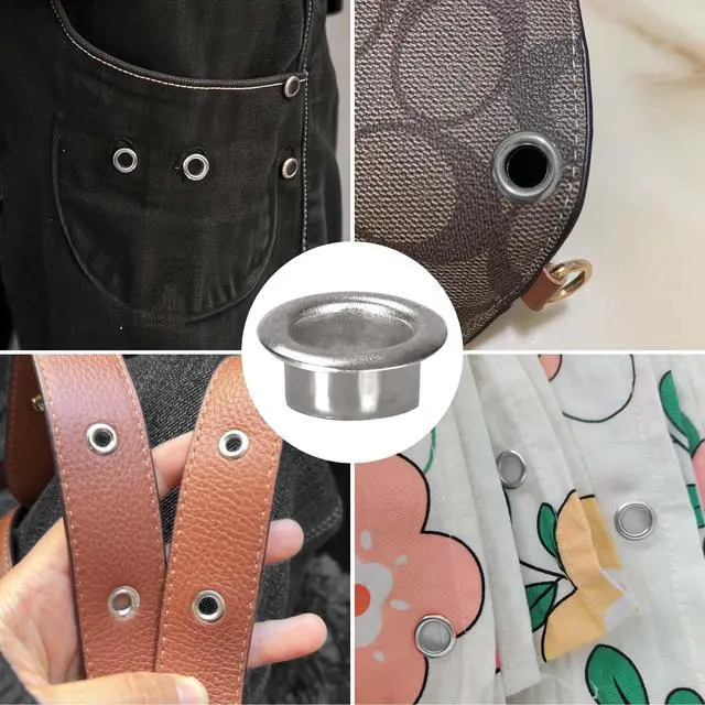 Alt view image 5 of 6 - 5000 pcs 3/8 inch Grommet Kit 10mm Size #2 Nickel Grommets Compatible with Semi Automatic Grommet Machine for Fabric Canvas Tarps Banners YES0387