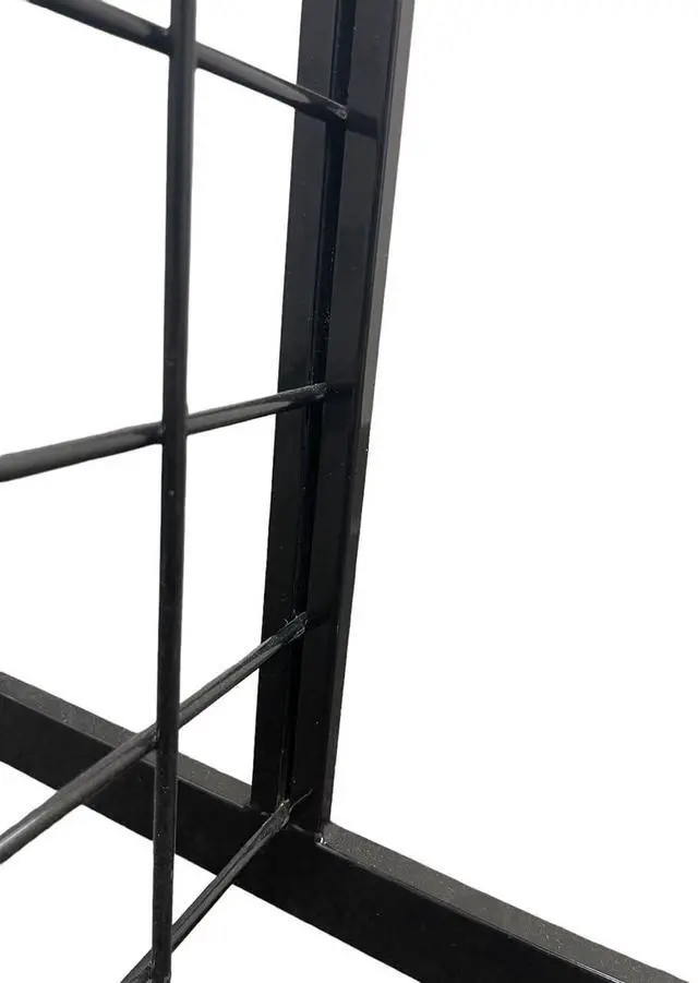 Alt view image 3 of 3 - 2' x 6' Grid Wall Panel Floorstanding Display Fixture with Deluxe T-Style Base, Black or White. Three-Pack Combo. (WHITE WITH EZ SLIDE ON LEGS (NO HARDWARE REQUIRED))
