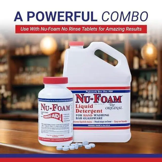 Alt view image 2 of 6 - Liquid Detergent for Bar Glassware Original Streak-Free Solution - Hand Washing Bar, Tavern, Brewery Supplies - Spotless Serving Glasses - Concentrated- Easy On Hands - 5 gallon Pail