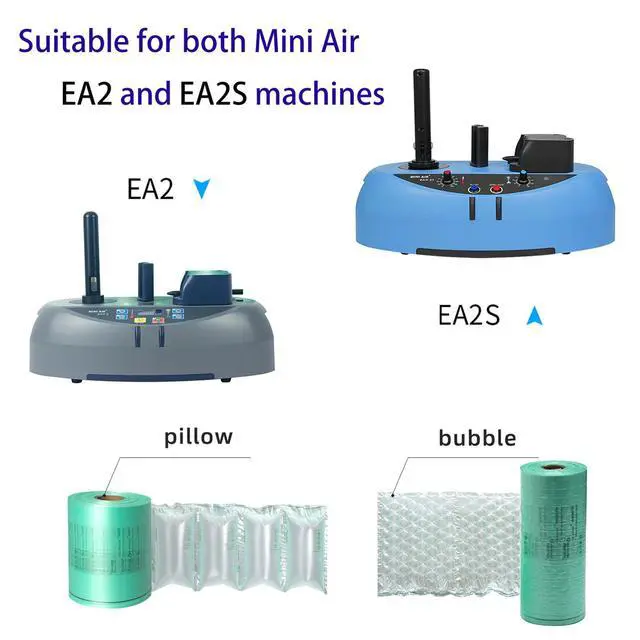 Alt view image 2 of 6 - MINI AIR EASI EA2/EA2S Air Pillows for Shipping, Packaging Air Bags, 8"X4" 4000Pcs 1312 FT Per Roll, Inflatable Supplies Box Filler, Air Cushion Film, 4 Roll
