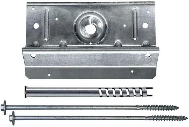 Main image of BVLZ-KT4 BLVZ Brick Veneer Ledger Connector Kit - ZMAX Galvanized Steel, Featuring Compression Strut & Fasteners for CodeCompliant Deck Attachment Through Brick/Masonry