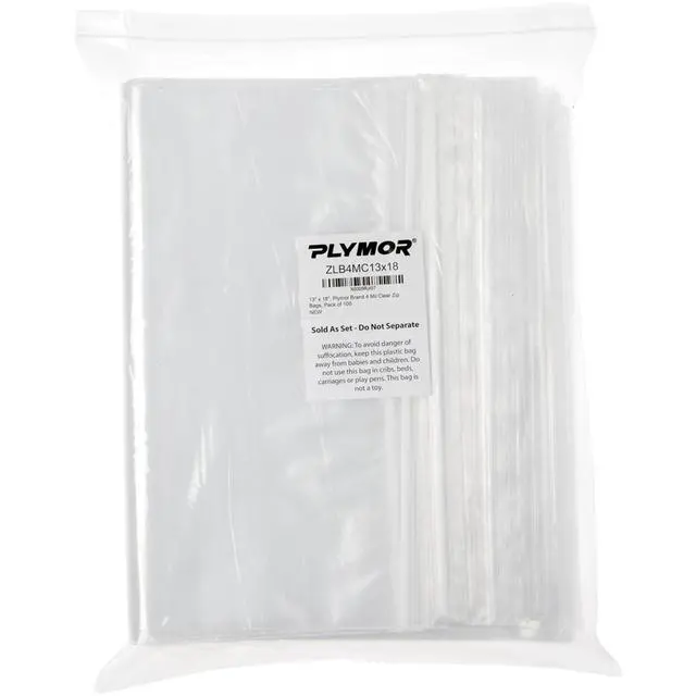 Alt view image 3 of 4 - 13" x 18" (Case of 500), 4 Mil Heavy Duty Zipper Reclosable Plastic Bags
