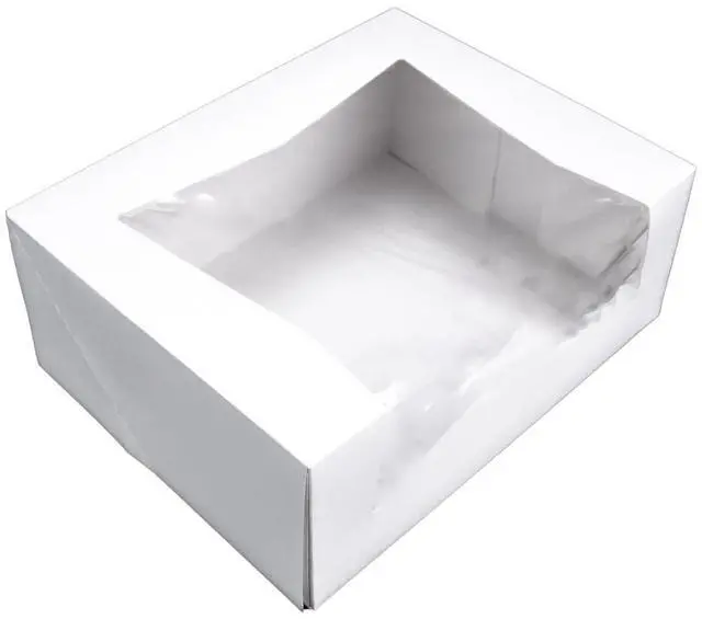 Main image of 24313 Paperboard White Window Bakery Box, 9" Length x 7" Width x 3-1/2" Height (Case of 200)