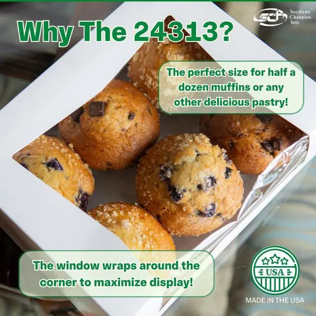 Alt view image 3 of 6 - 24313 Paperboard White Window Bakery Box, 9" Length x 7" Width x 3-1/2" Height (Case of 200)