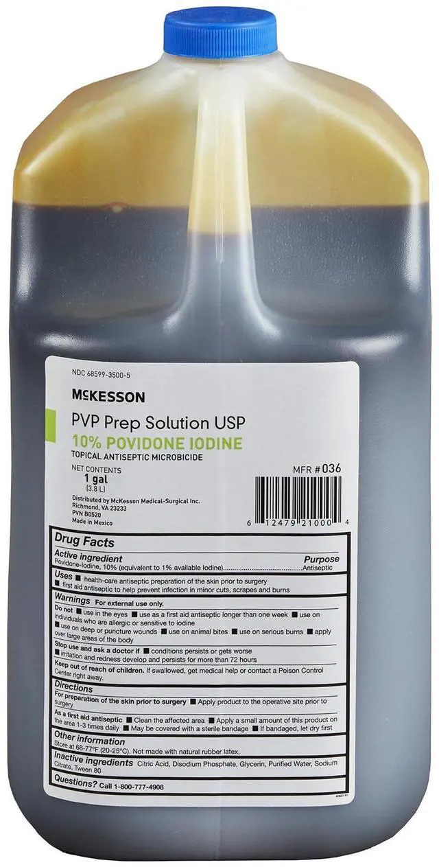 Main image of PVP Prep Solution USP, 10% Povidone-Iodine, 1 gal, 4 Count