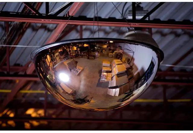 Main image of Full Dome Impact-Resistant Acrylic Mirror, Indoor, 26" Diameter, 360-Degree Viewing Angle, Lightweight Ceiling Mount Safety & Security Mirror