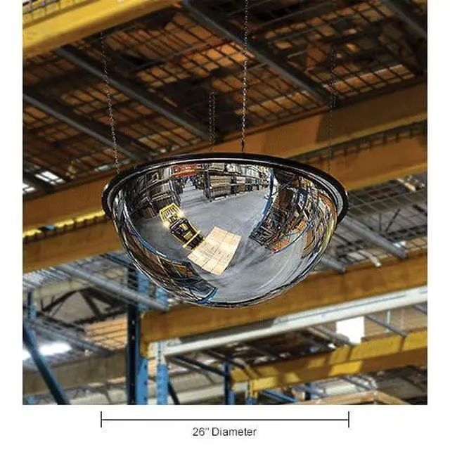 Alt view image 4 of 4 - Full Dome Impact-Resistant Acrylic Mirror, Indoor, 26" Diameter, 360-Degree Viewing Angle, Lightweight Ceiling Mount Safety & Security Mirror