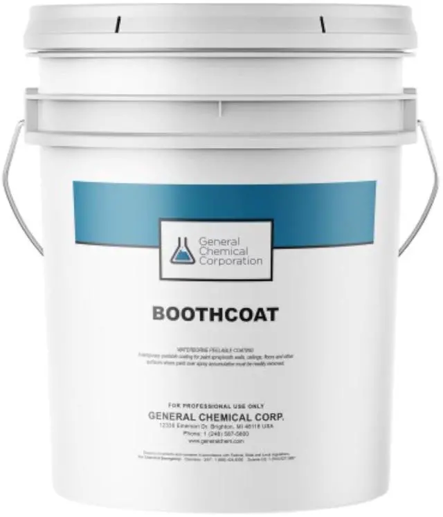 Main image of BoothCoat 5201 - White Peelable Paint for Spray Booths - BoothCoat Spray for Walls, Floors & Ceilings - Water-Based Floor Coating - Temporary White Gloss Coating for Paint Booths (5 Gal)