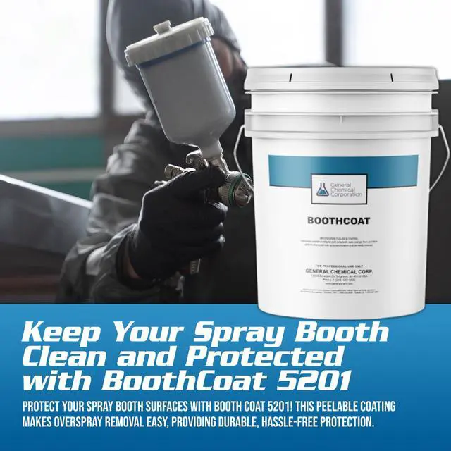Alt view image 4 of 6 - BoothCoat 5201 - White Peelable Paint for Spray Booths - BoothCoat Spray for Walls, Floors & Ceilings - Water-Based Floor Coating - Temporary White Gloss Coating for Paint Booths (5 Gal)