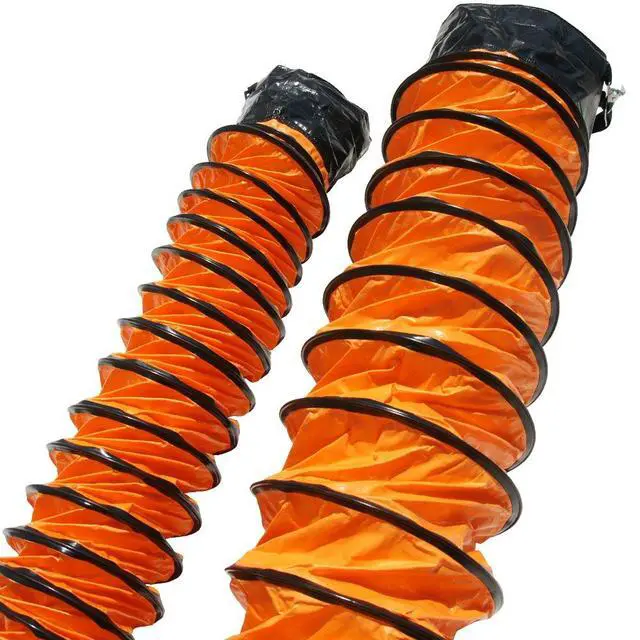 Alt view image 6 of 6 - 01-191-14 "Air Ventilator Orange" Ventilation Duct Hose, 14"ID x 25' Length Hose Fully Stretched