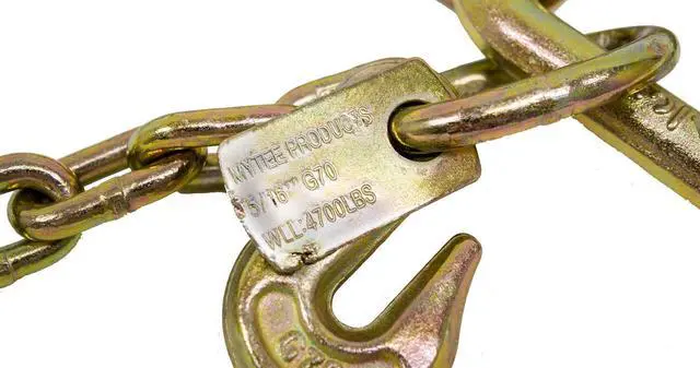 Alt view image 2 of 6 - (2 Pack) 5/16'' x 3' G70 V-Chain Bridle w/ 8" Medium J Hooks, T- Hook & J-Hook w/Grab Hooks 3' Legs 4700 lbs WLL