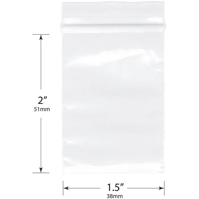 Alt view image 2 of 3 - 1.5" x 2" (Case of 30,000), 2 Mil Zipper Reclosable Plastic Bags