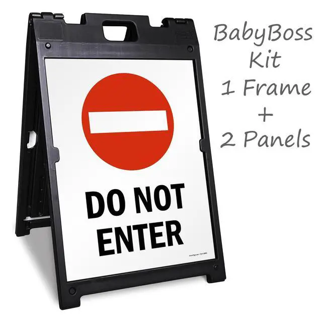 Alt view image 6 of 6 - 24" x 18" Do Not Enter Sidewalk Sign Kit, Two-Sided A-Frame, Plastic, USA Made, Red, Black and White (1 A-Frame + 2 Sign Panels)