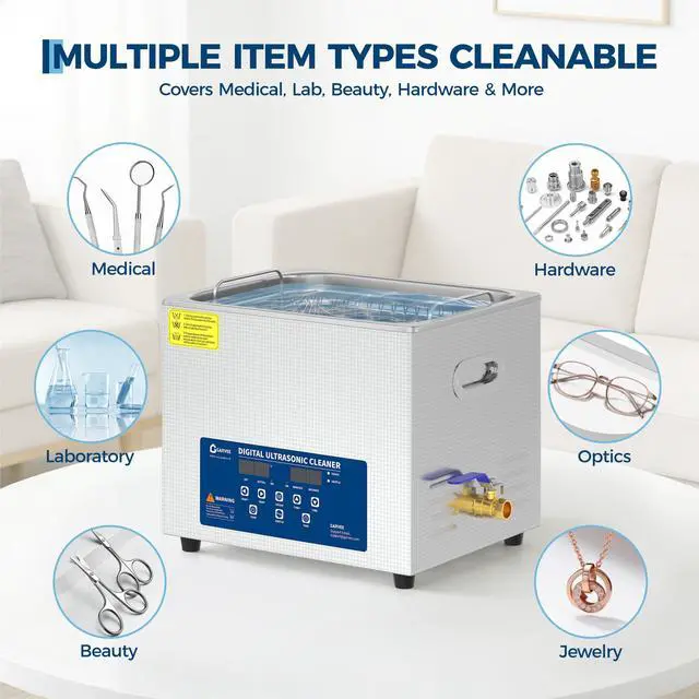 Alt view image 6 of 6 - 7.9 Gal (30L) Commercial Ultrasonic Cleaner, 42kHz Stainless Steel Machine with Digital Timer, Heater & 3 Modes Ideal for Wrenches, Screwdrivers, Repair Tools, Industrial Parts, Metal Cleaning
