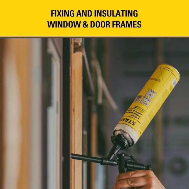 Alt view image 5 of 6 - F905P Gaps & Cracks Pro Foam Sealant (12x24 Oz.) High Yield Expanding Polyurethane Spray Foam Insulation for Wide Cracks & Cavities, Waterproof | Gun&Cleaner Included | 24 Oz. 12 Pack