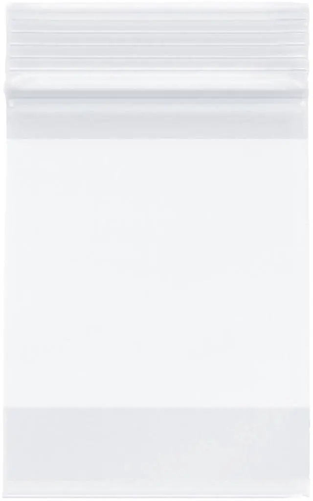 Main image of 3" x 4" (Case of 10,000), 2 Mil with White-Block Zipper Reclosable Plastic Bags
