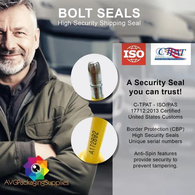 Alt view image 4 of 6 - Brand Bolt Seals - (200ct) High Security Shipping Seal with Print Progressive Numbering Tamper Proof for Trucks, Trailers, Cargo Containers - ISO & C-TPAT Certified