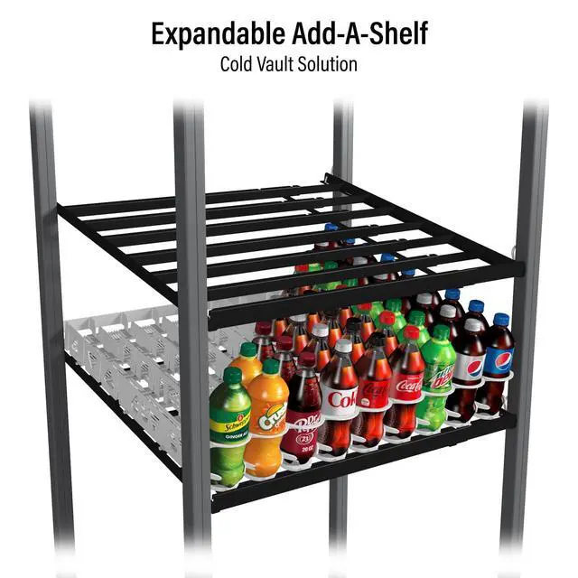 Alt view image 6 of 6 - Cold Vault Expandable Add-A-Shelf (Pack of 4) - Maximize Storage and Organization in Your Cold Storage, Drink Organizer for Cans, Bottles and More
