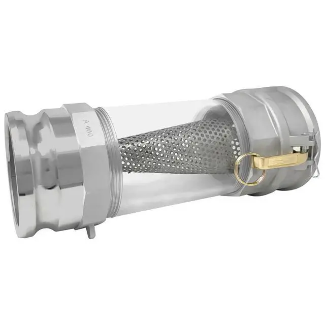 Alt view image 2 of 5 - 4" in-line Camlock Polycarbonate Sight Glass and Strainer Assembly (CAM-40-SGST-PCAL)