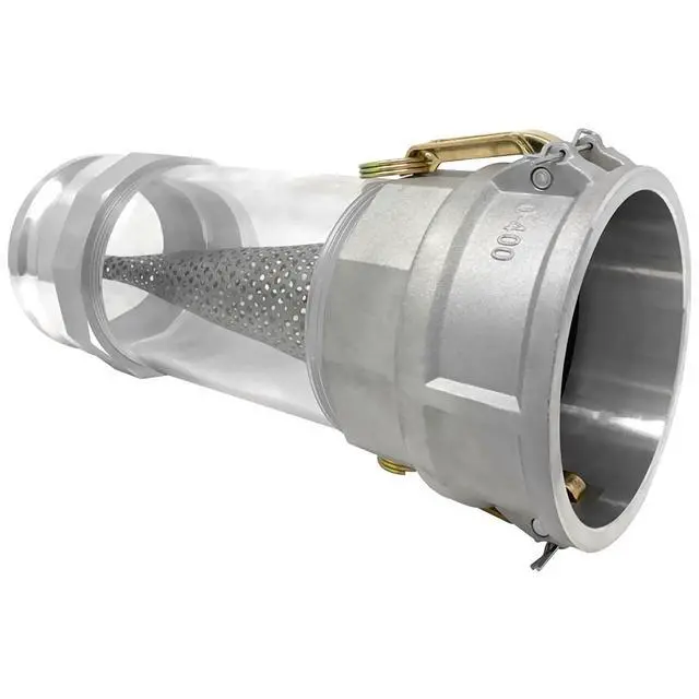 Alt view image 3 of 5 - 4" in-line Camlock Polycarbonate Sight Glass and Strainer Assembly (CAM-40-SGST-PCAL)