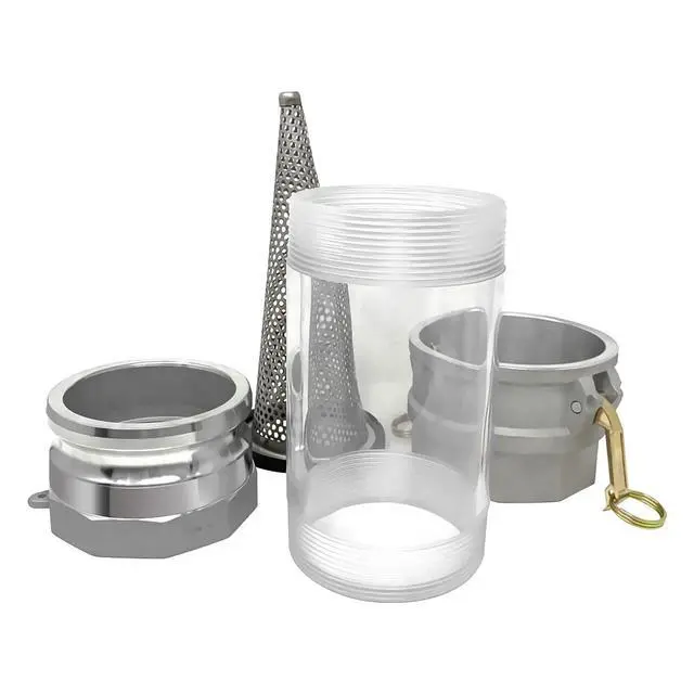 Alt view image 5 of 5 - 4" in-line Camlock Polycarbonate Sight Glass and Strainer Assembly (CAM-40-SGST-PCAL)