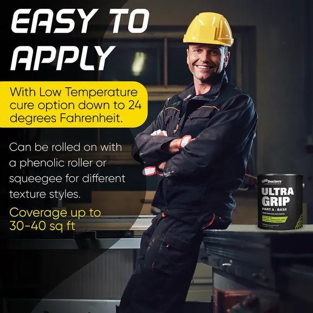 Alt view image 5 of 6 - Ultra Grip Extra High Traction (Low Temp, Dark Gray) Non-Skid Paint for Industrial Surfaces, Gallon, Two-Part Epoxy