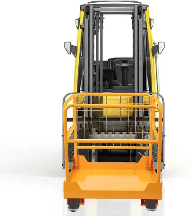 Alt view image 6 of 6 - 36"x36" Steel Forklift Safety Cage with 4 Wheels, 1150LBS Capacity Heavy Duty Forklift Man Basket for Aerial Work Lifting Loader