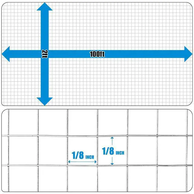 Alt view image 4 of 6 - 27 Gauge 24" x 100' Hardware Cloth, 1/8 inch Mesh Galvanized Steel Wire Rolled Woven, Keeping Out of Bees, Wasps and Mid to Large-Sized Insects