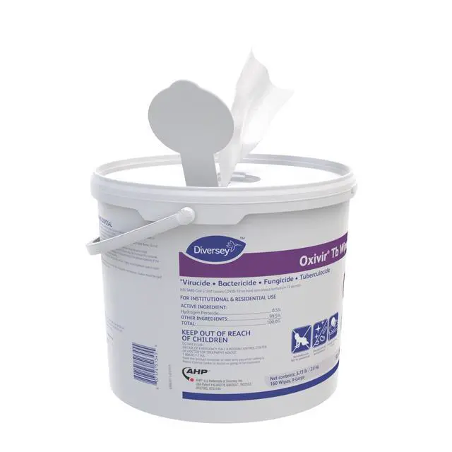Alt view image 3 of 6 - Diversey 5627427 Tb Disinfectant XL Wipes, Accelerated Hydrogen Peroxide Based Cleaner Disinfectant, Ready-to-Use, Unscented, 160-Wipes, 1 Bucket (Pack of 4)