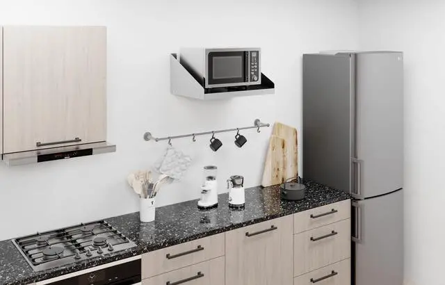 Alt view image 2 of 6 - 24" Long x 18" Deep Stainless Steel Wall Shelf with Side Guards