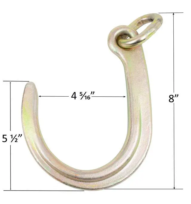 Alt view image 2 of 6 - G70 V Chain Bridle w/ 8" Medium J Hooks, T- Hook & J-Hook w/Grab Hooks 2' Legs Wrecker (2 Pack)