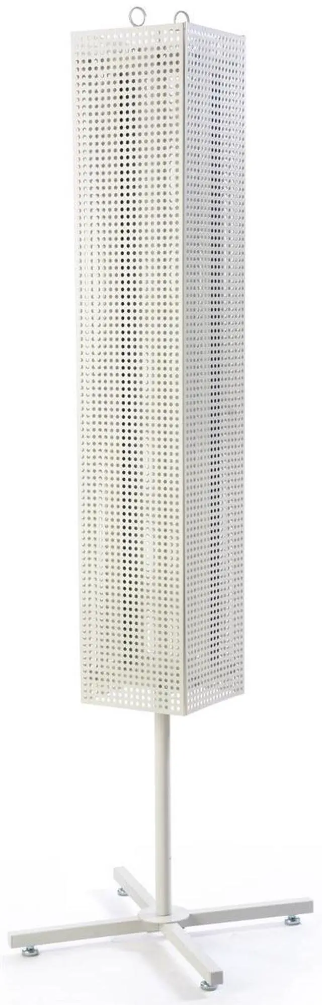 Main image of Floor Pegboard Spinner Rack, Magnetic, 68" H (White Steel)