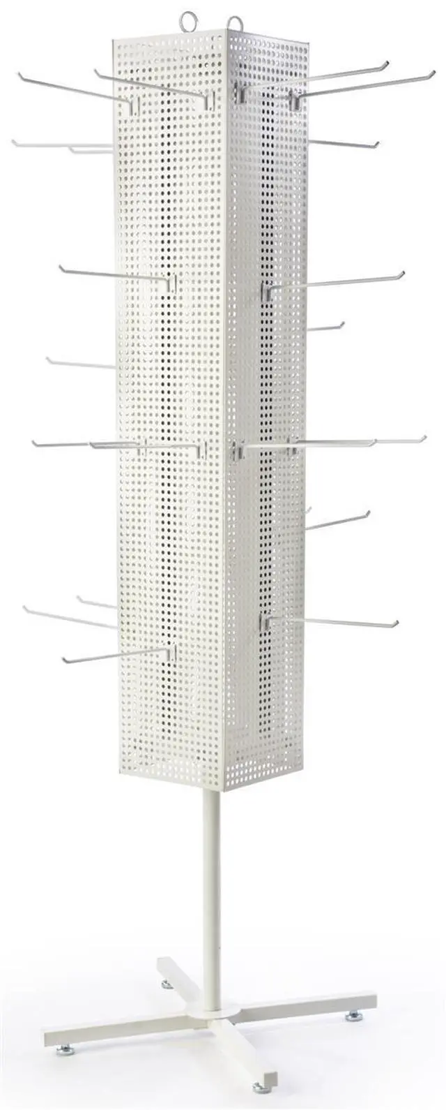 Alt view image 3 of 4 - Floor Pegboard Spinner Rack, Magnetic, 68" H (White Steel)